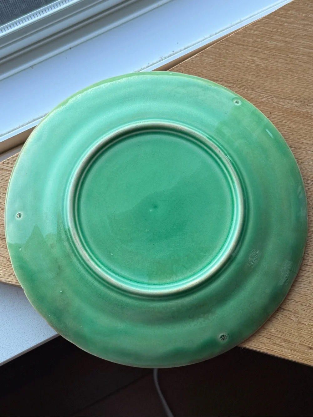 VINTAGE Green Decorative Round Mirror
